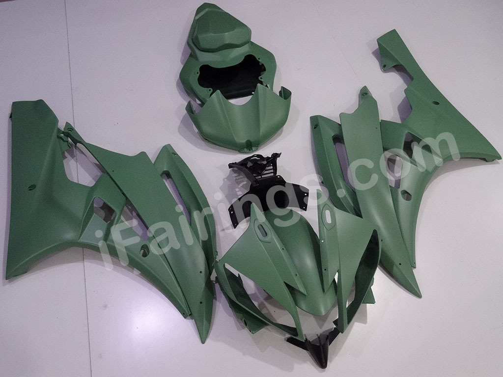 Army matte green fairings for 2006 2007 Yamaha YZF-R6. - Click Image to Close