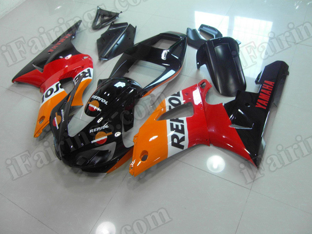 Motorcycle fairings/body kits for 1998 1999 Yamaha YZF R1 Repsol replica. - Click Image to Close
