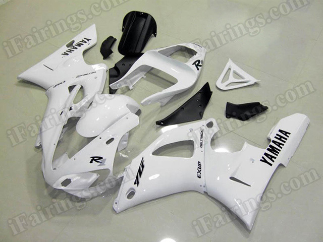 Motorcycle fairings/body kits for 2000 2001 Yamaha YZF R1 white. - Click Image to Close