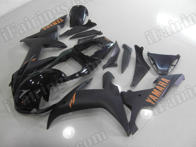 Motorcycle fairings/body kits for 2002 2003 Yamaha YZF R1 matte black. - Click Image to Close