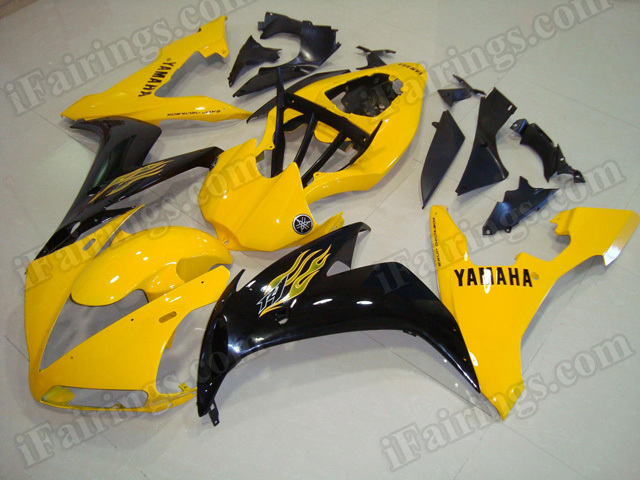 Motorcycle fairings/body kits for 2004 2005 2006 Yamaha YZF R1 yellow and black. - Click Image to Close