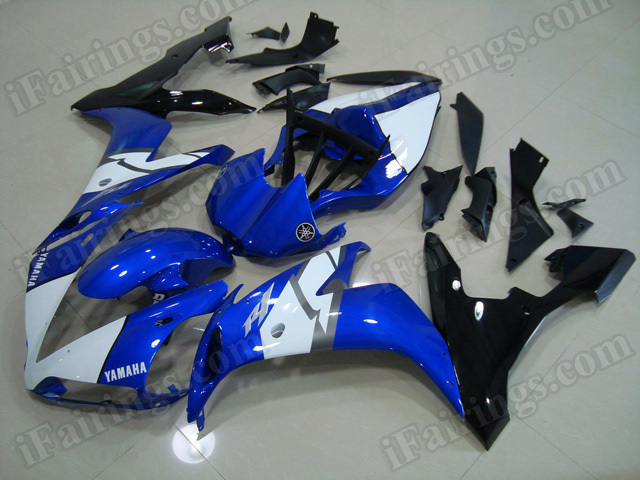 Motorcycle fairings/body kits for 2004 2005 2006 Yamaha YZF R1 blue, white and black.