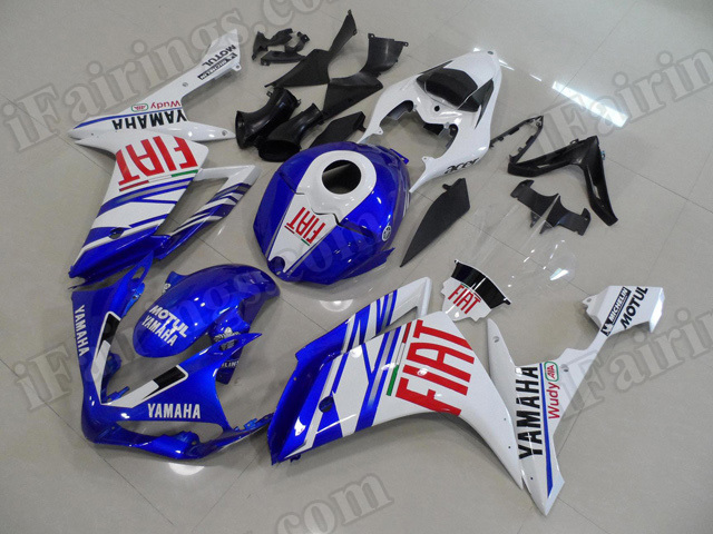 Motorcycle fairings/body kits for 2007 2008 Yamaha YZF R1 Fiat color scheme.