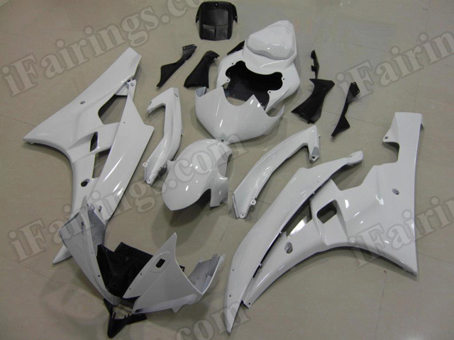 Motorcycle fairings/body kits for 2006 2007 Yamaha YZF R6 pearl white. - Click Image to Close