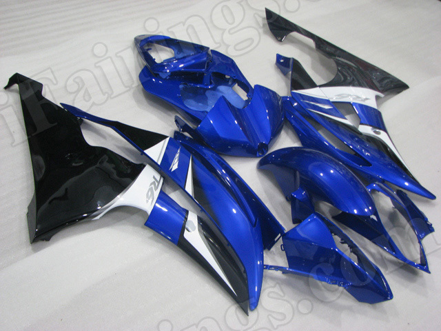 Motorcycle fairings/body kits for 2008 to 2015 Yamaha YZF R6 blue and black. - Click Image to Close