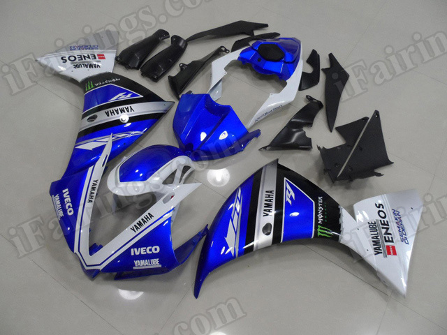 Motorcycle fairings/body kits for 2012 2013 2014 Yamaha YZF R1 OEM new blue paint scheme. - Click Image to Close
