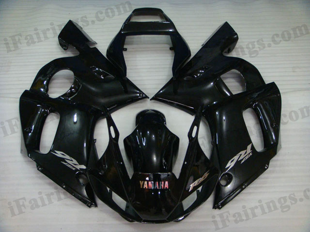 Replacement fairings for 1999 to 2002 YZF R6 glossy black - Click Image to Close