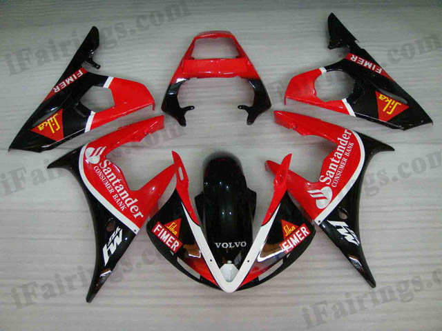YZF-R6 2003 2004 2005 Santander fairings, 2003 2004 2005 R6 decals. - Click Image to Close