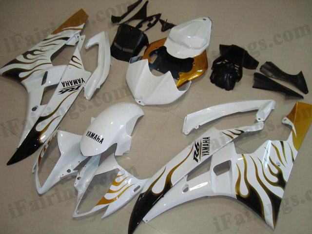 YZF-R6 2006 2007 gold flame fairings, 2006 2007 R6 flame scheme. - Click Image to Close