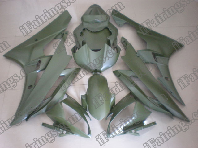 YZF-R6 2006 2007 matt green fairings, 2006 2007 R6 custom fairing. - Click Image to Close
