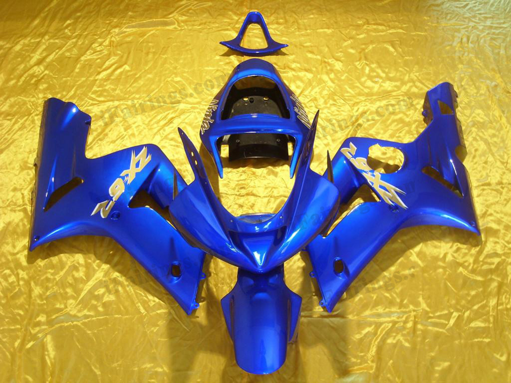 2003 2004 Kawasaki ZX6R Ninja blue fairing kits. - Click Image to Close