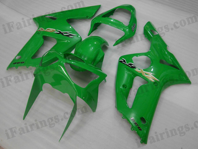 2003 2004 Kawasaki ZX6R Ninja green fairing kits. - Click Image to Close