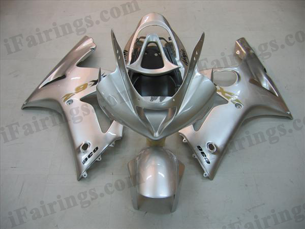 2003 2004 Kawasaki ZX6R Ninja silver fairing kits. - Click Image to Close