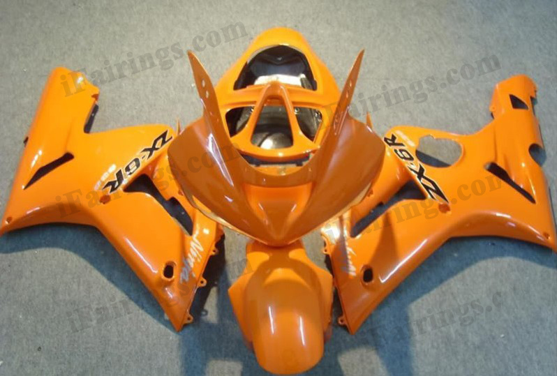 2003 2004 Kawasaki ZX6R Ninja yellow fairing kits. - Click Image to Close