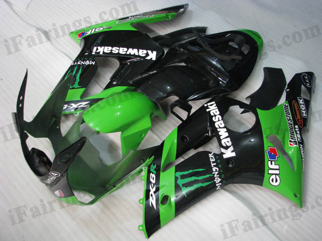 2003 2004 ZX6R 636 monster graphic fairings.