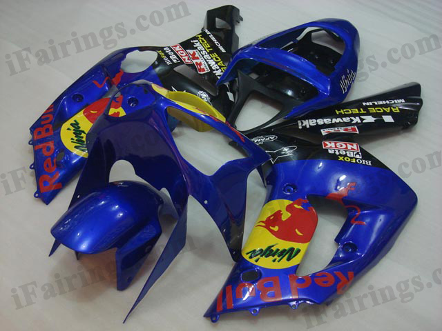 2003 2004 ZX6R 636 red bull fairing kits - Click Image to Close