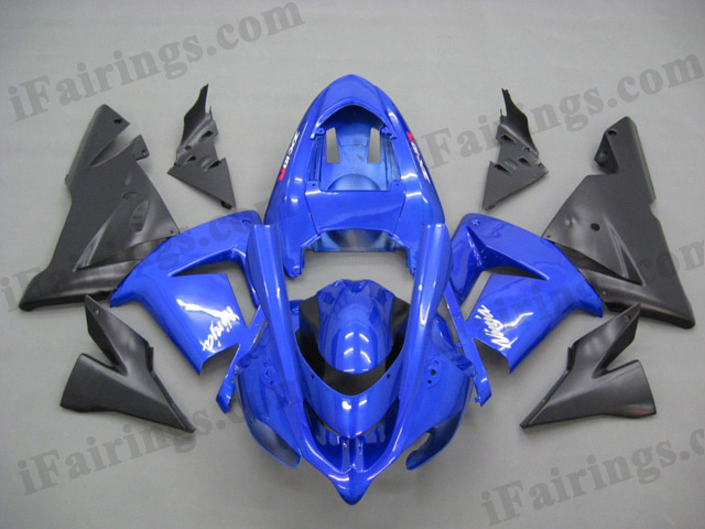 2004 2005 ZX10R candy blue and matt black fairings - Click Image to Close