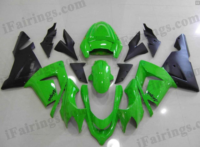 2004 2005 ZX10R lime green and black fairings