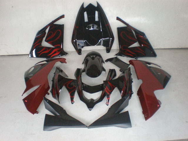 2004 2005 ZX10R red flame fairing kits - Click Image to Close