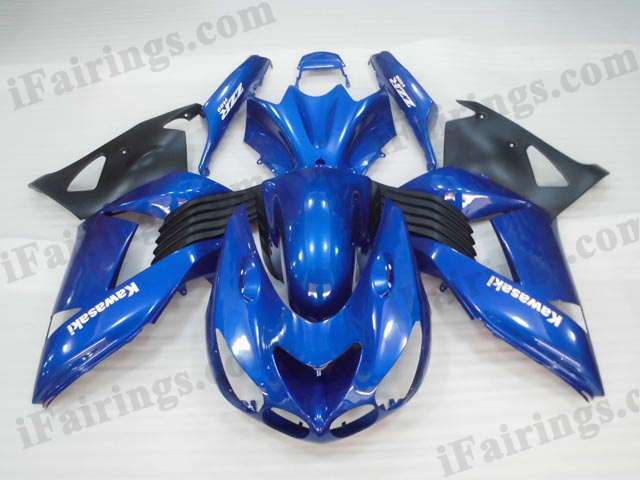 2006 2007 2008 2009 2010 2011 Kawasaki ZX14R blue/black fairing kits. - Click Image to Close