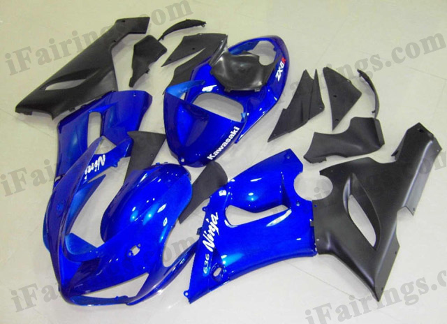 2005 2006 ZX6R 636 candy blue and black fairings - Click Image to Close