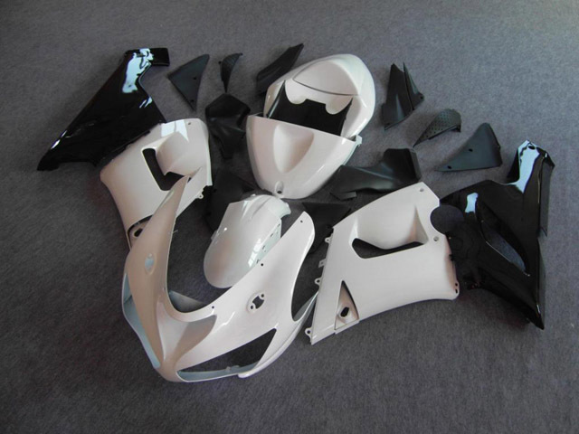 2005 2006 ZX6R 636 white and black fairings - Click Image to Close