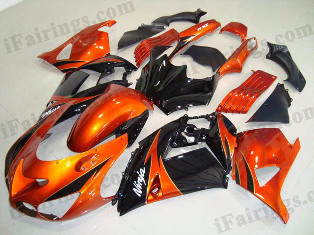 2006 2007 2008 2009 2010 2011 ZX14R orange and black fairing kits - Click Image to Close