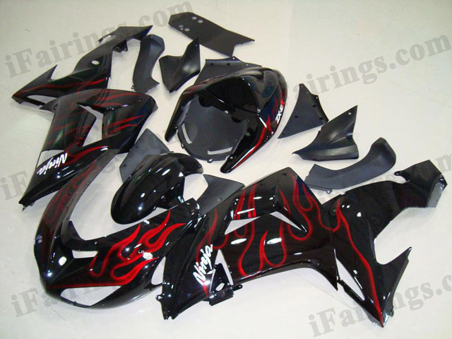 2006 2007 ZX10R red flame fairings - Click Image to Close