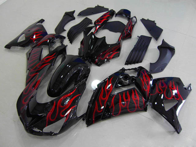 2006 2007 2008 2009 2010 2011 ZX14R red flame fairings - Click Image to Close