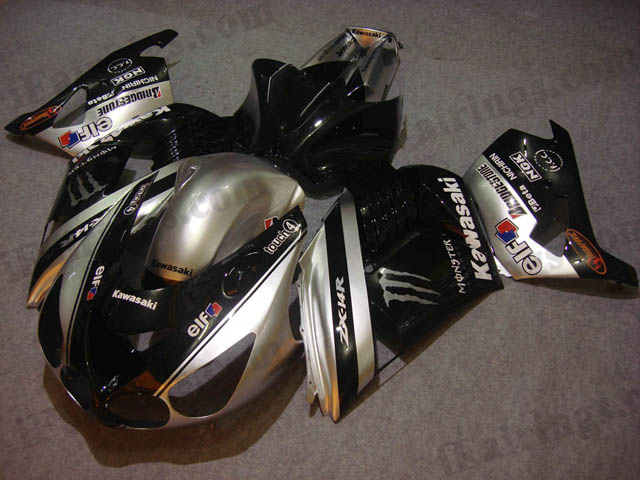 2006 2007 2008 2009 2010 2011 ZX14R silver and black monster fairing kits - Click Image to Close