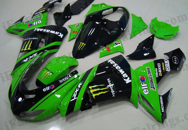 2006 2007 ZX10R green monster fairings - Click Image to Close