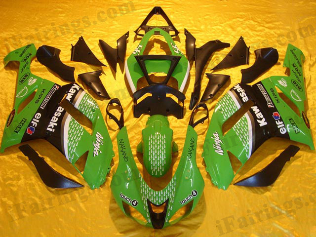 2007 2008 ZX6R 636 NAKANO green fairing kits - Click Image to Close