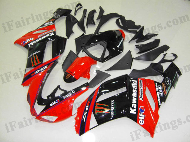 2007 2008 ZX6R 636 red monster fairing kits - Click Image to Close