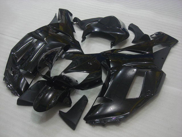 2007 2008 ZX6R 636 glossy black fairing kit - Click Image to Close