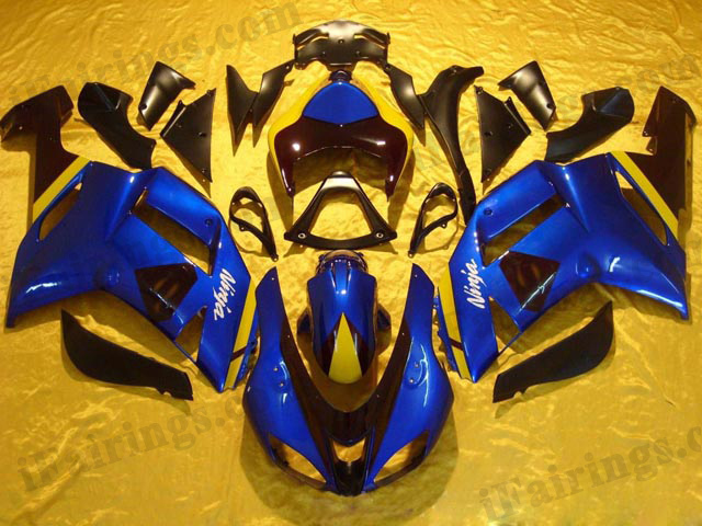 2007 2008 ZX6R 636 super man blue fairing kits