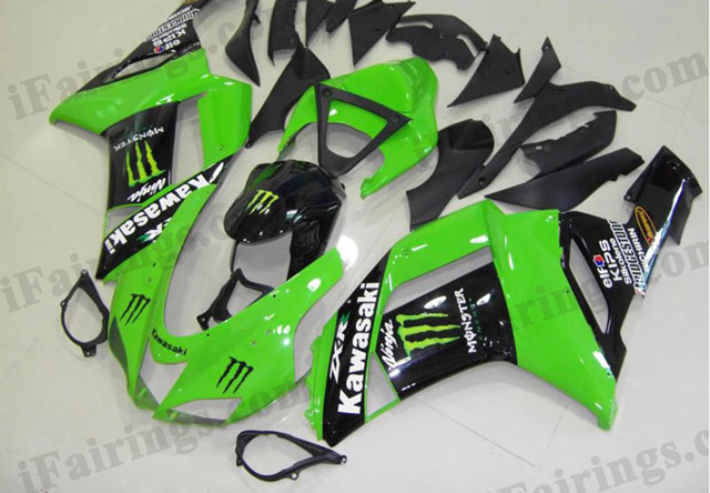 2007 2008 ZX6R 636 green monster fairing kits - Click Image to Close