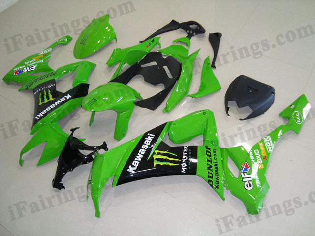 2008 2009 2010 ZX10R custom green monster fairings - Click Image to Close