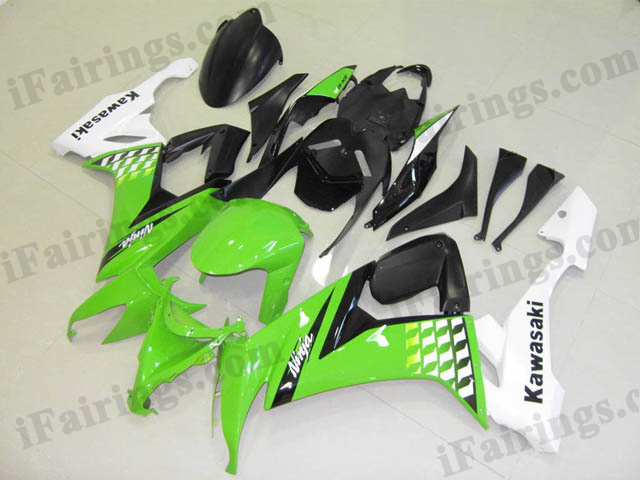 2008 2009 2010 ZX10R green and white fairings - Click Image to Close