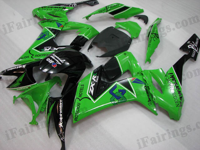2008 2009 2010 Kawasaki ZX10R green and black fairing sets. - Click Image to Close