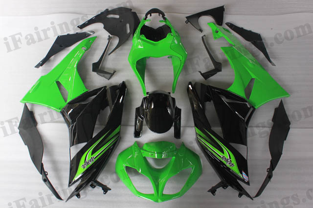 2009 2010 2011 2012 ZX6R 636 green and black fairings - Click Image to Close