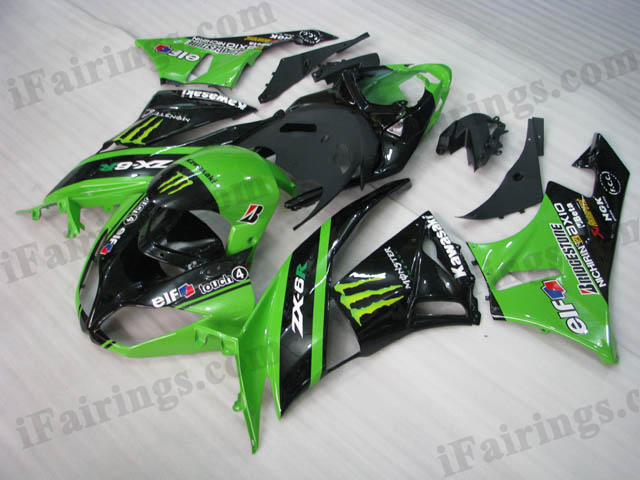 2009 2010 2011 2012 ZX6R 636 green monster fairings - Click Image to Close