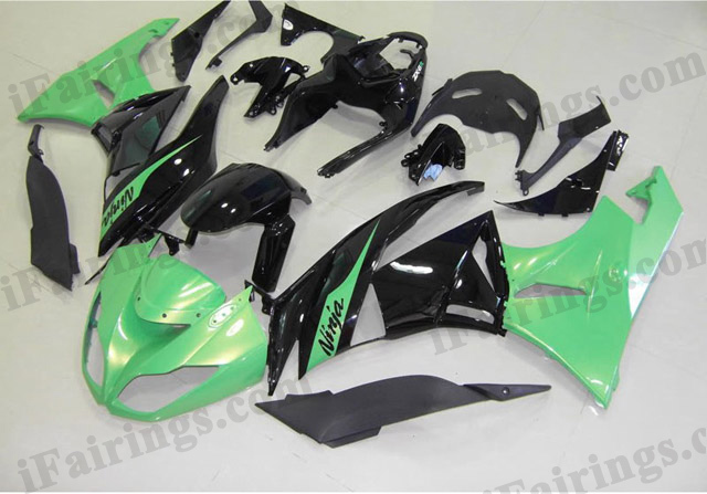2009 2010 2011 2012 ZX6R 636 lime green and black fairings - Click Image to Close