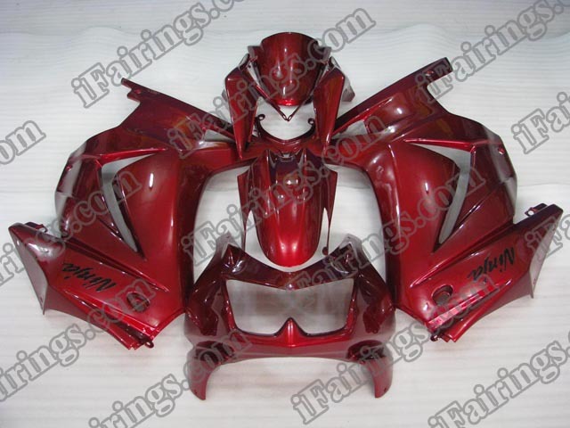 2008 to 2012 Ninja 250R dark red fairing kits - Click Image to Close