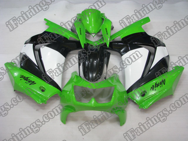 2008 to 2012 Ninja 250R green,white and black fairing kits - Click Image to Close