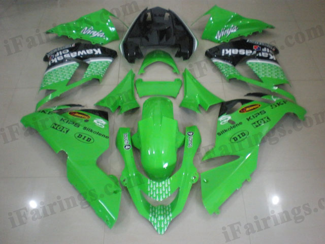 fairings for 2004 2005 ZX10R lime green NAKANO scheme. - Click Image to Close
