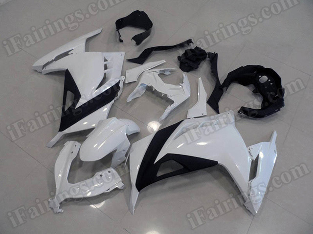 Motorcycle fairings for Kawasaki 2013 2014 2015 Ninja 300 white and black. - Click Image to Close