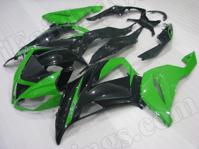 Motorcycle fairings for Kawasaki 2013 2014 2015 Ninja ZX6R 636 green and black. - Click Image to Close