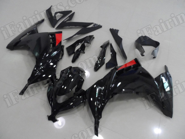 Motorcycle fairings for Kawasaki 2013 2014 2015 Ninja 300 glossy black. - Click Image to Close