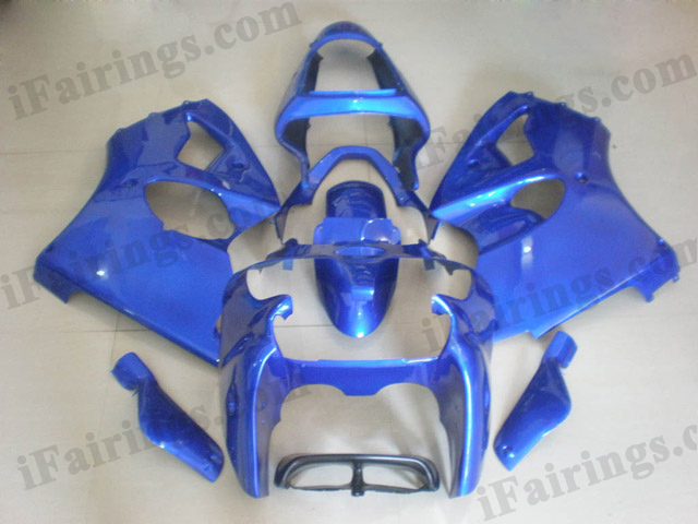 Motorcycle fairings for Kawasaki Ninja ZX6R 2000 2001 2002 all blue. - Click Image to Close