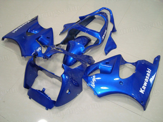 Motorcycle fairings for Kawasaki Ninja ZX6R 2000 2001 2002 blue color. - Click Image to Close